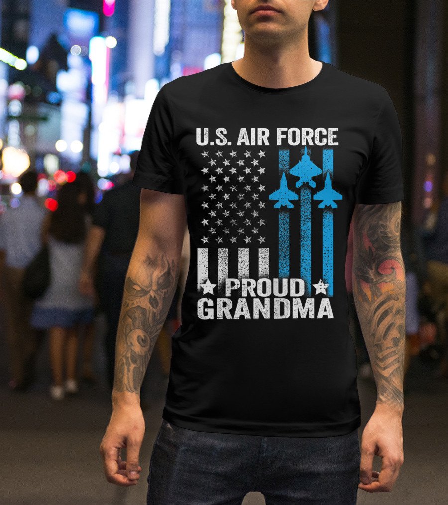 U.S. Air Force Proud Grandma Stars And Jets USAF T-Shirt