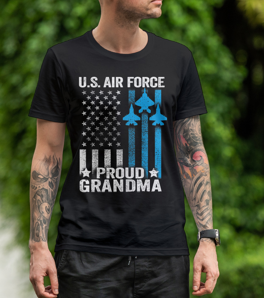 U.S. Air Force Proud Grandma Stars And Jets USAF T-Shirt