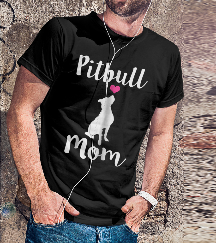 Pitbull Mom Pit Bull Dog Heart T-Shirt