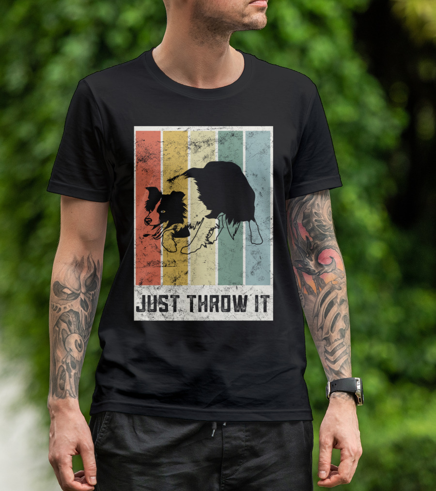 Just Throw It I Love My Border Collie Mom Herd T-Shirt