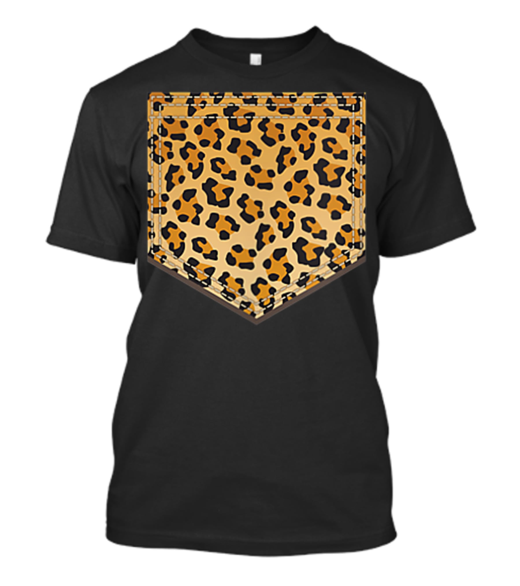 Leopard Print Pocket Cool Animal Lover Cheeta T-Shirt