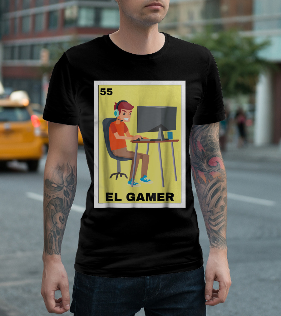 55 Loteria El Gamer Mexican Video Game Card T-Shirt