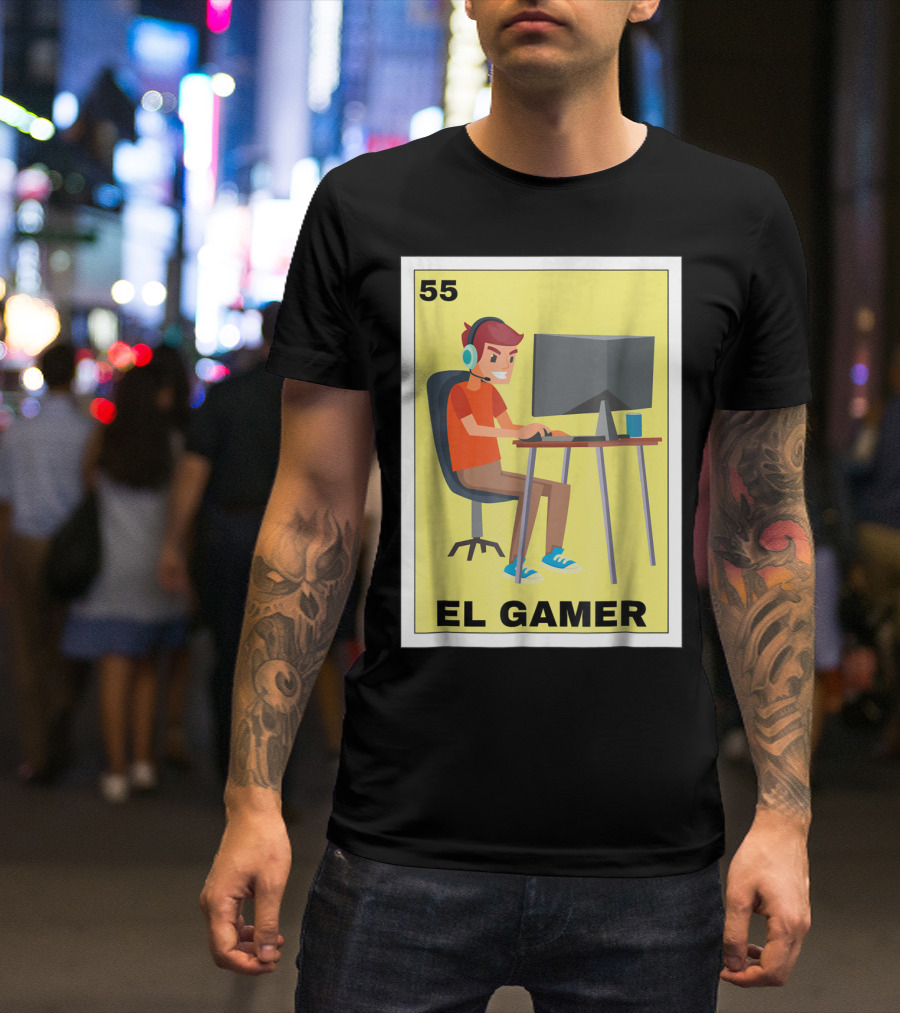 55 Loteria El Gamer Mexican Video Game Card T-Shirt