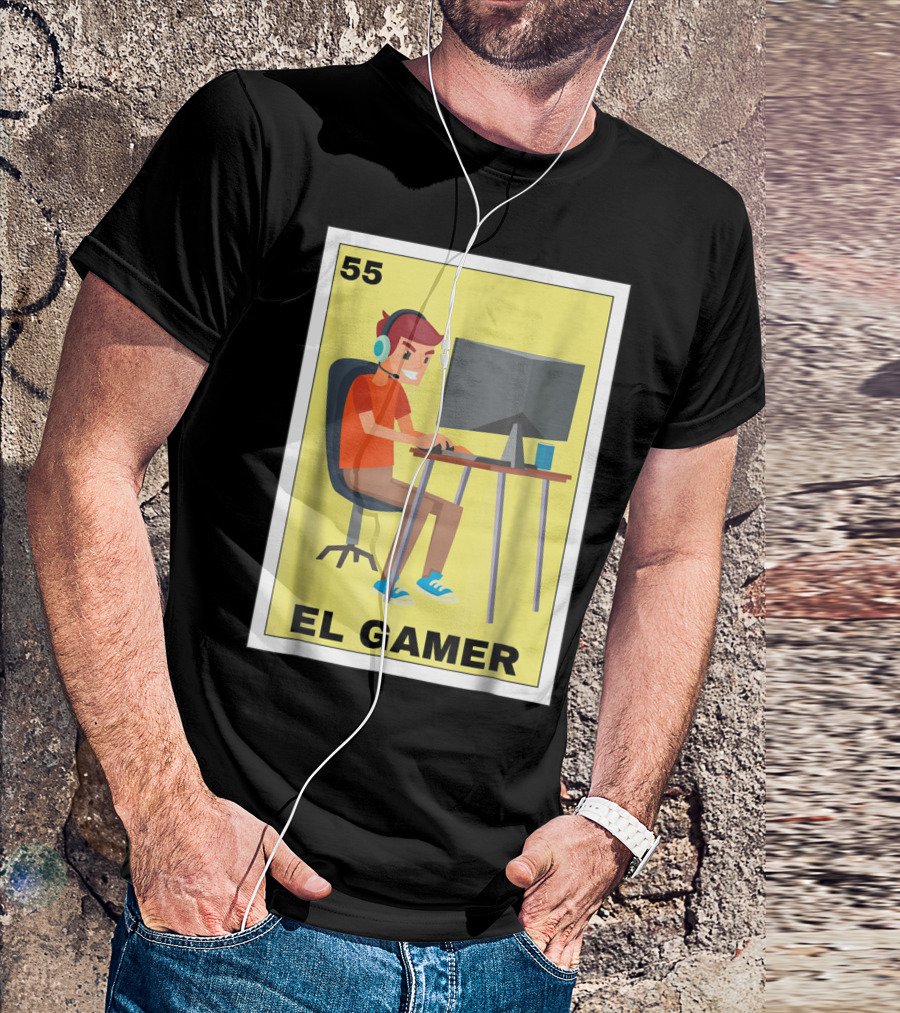 55 Loteria El Gamer Mexican Video Game Card T-Shirt