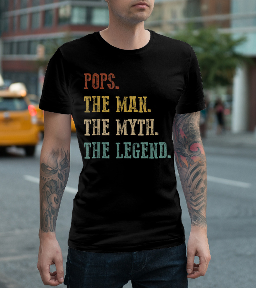 Mens Pops The Man The Myth The Legend Vintage T-Shirt