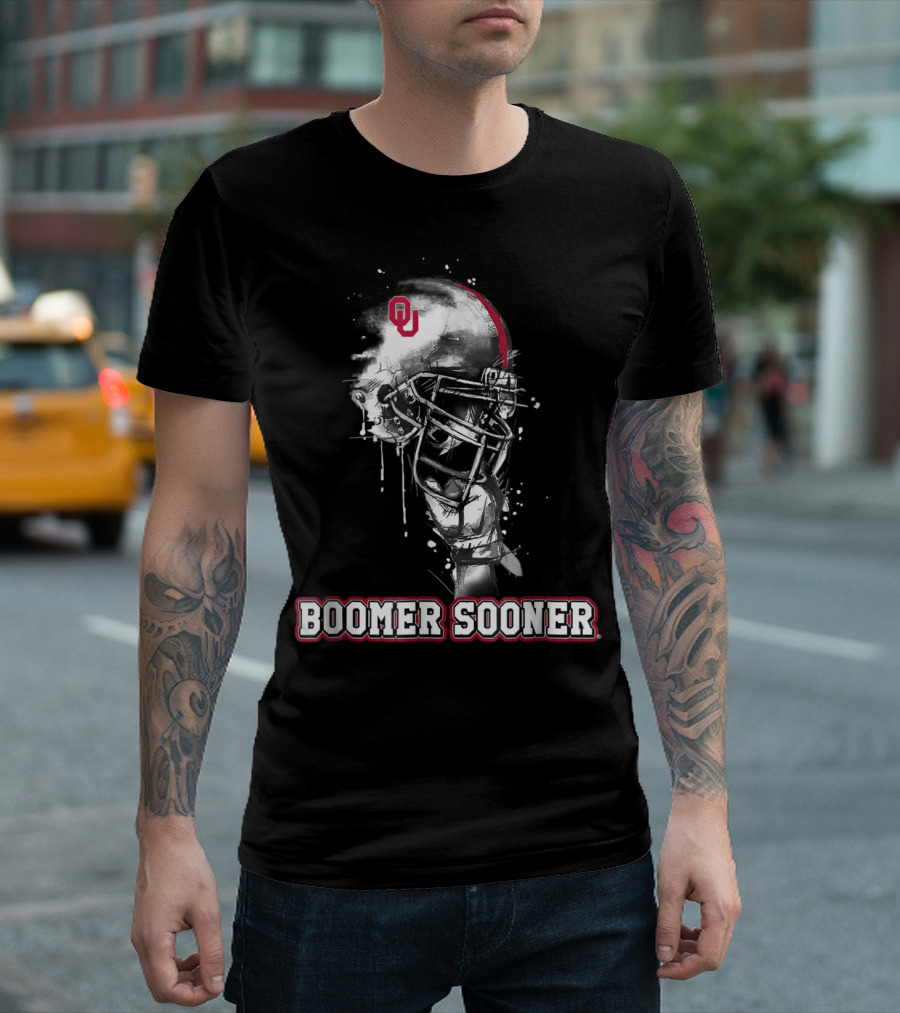 Boomer Sooner Oklahoma Sooners Helmet OU T-Shirt