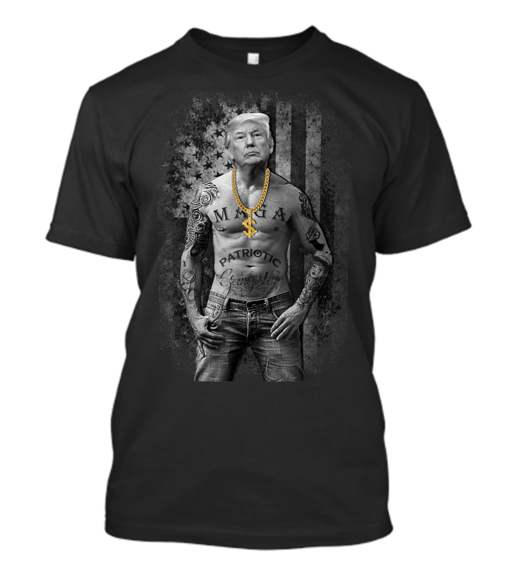 Mafia Patriotic Gangster Pro Trump Republic Dollar Chain T-Shirt