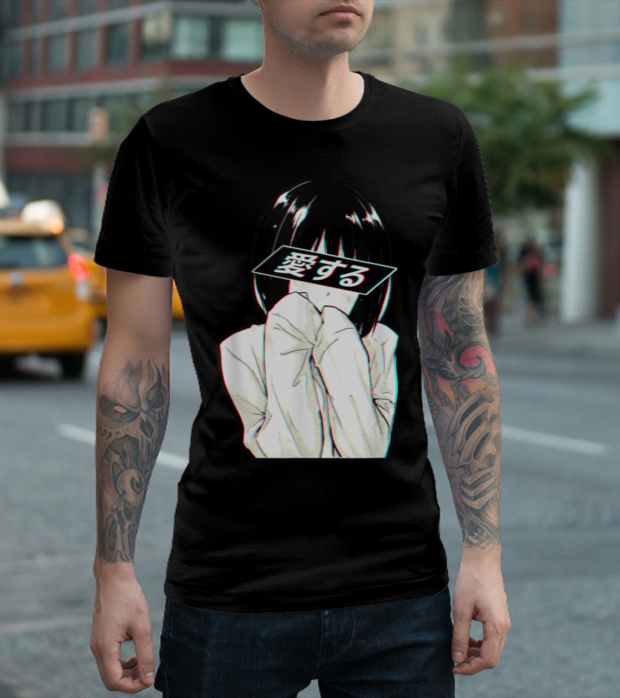 Sad Anime Girl Ai Suru Trashy Waifu Clothing Anime T-Shirt