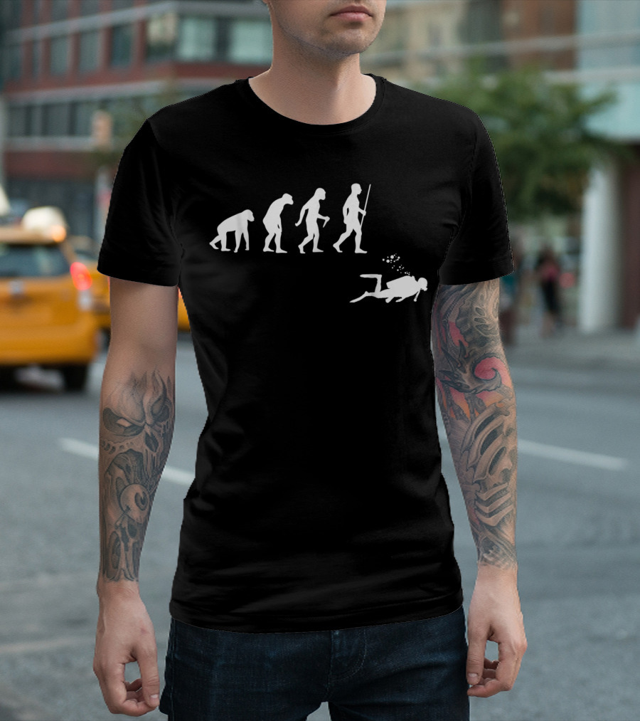 Scuba Diving Evolution Journey Through Time T-Shirt