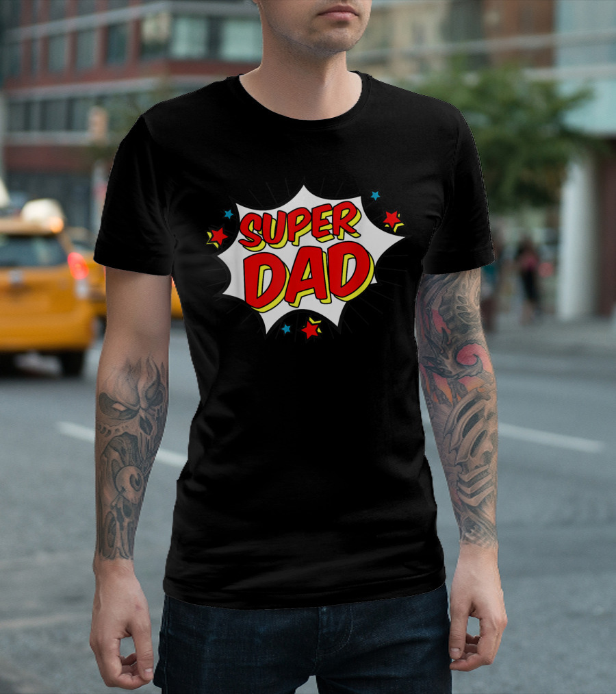 Superhero Super Dad Comic Book Style Matching Family Hero T-Shirt