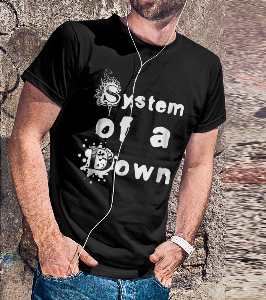 System Of A Down Ornate Lettering With Artistic Design Elements T-Shirt
