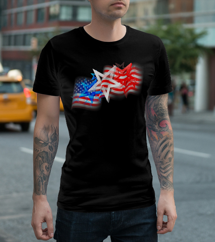 US Flag Patriotic American Stars and Stripes Iconic T-Shirt