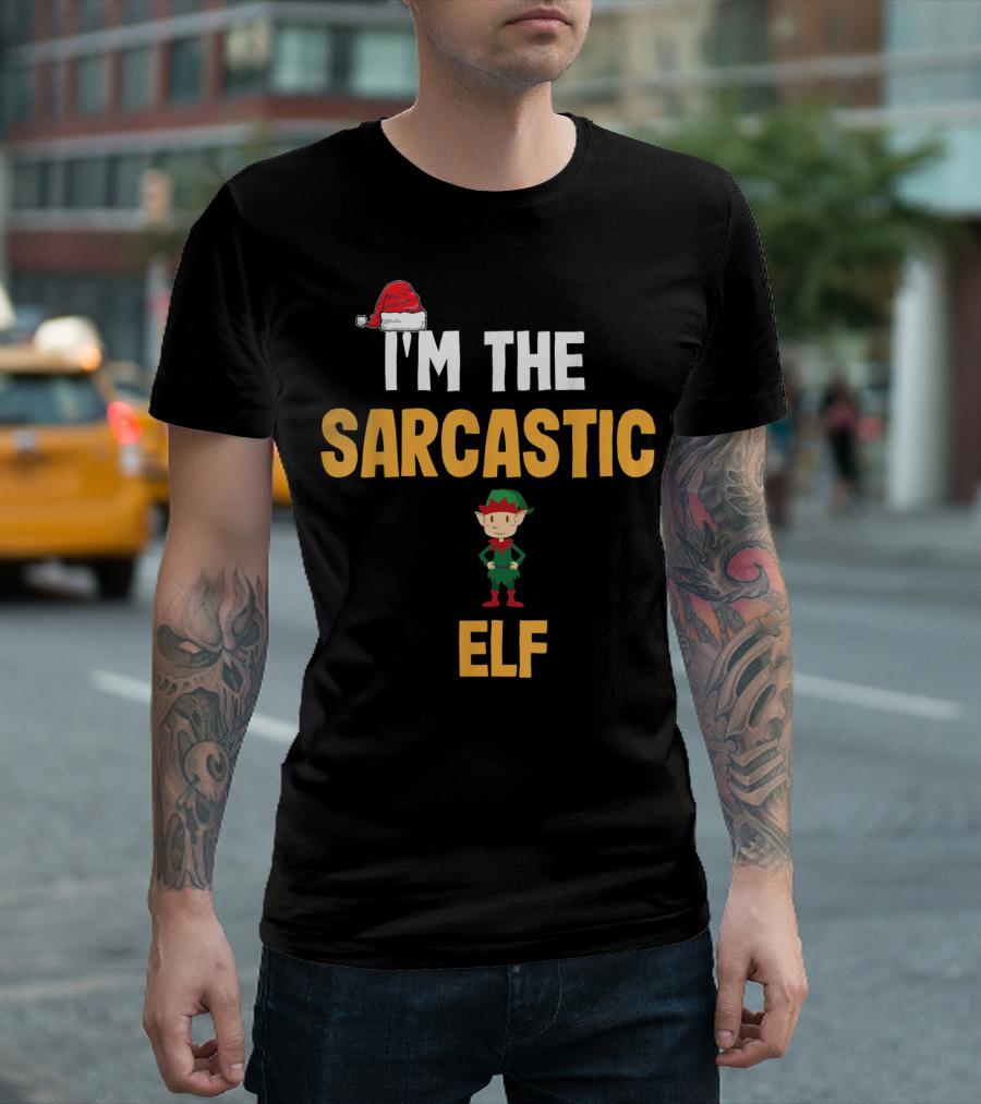 I'M THE SARCASTIC ELF Christmas Hat Red Green T-Shirt