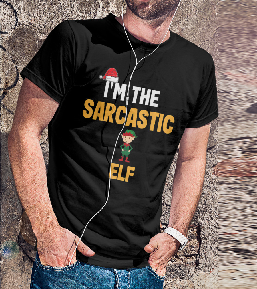 I'M THE SARCASTIC ELF Christmas Hat Red Green T-Shirt