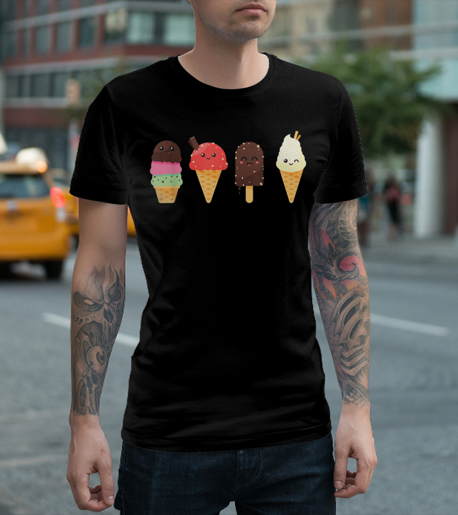 Ice Cream Lover for Summer Kawaii Cone Collection T-Shirt