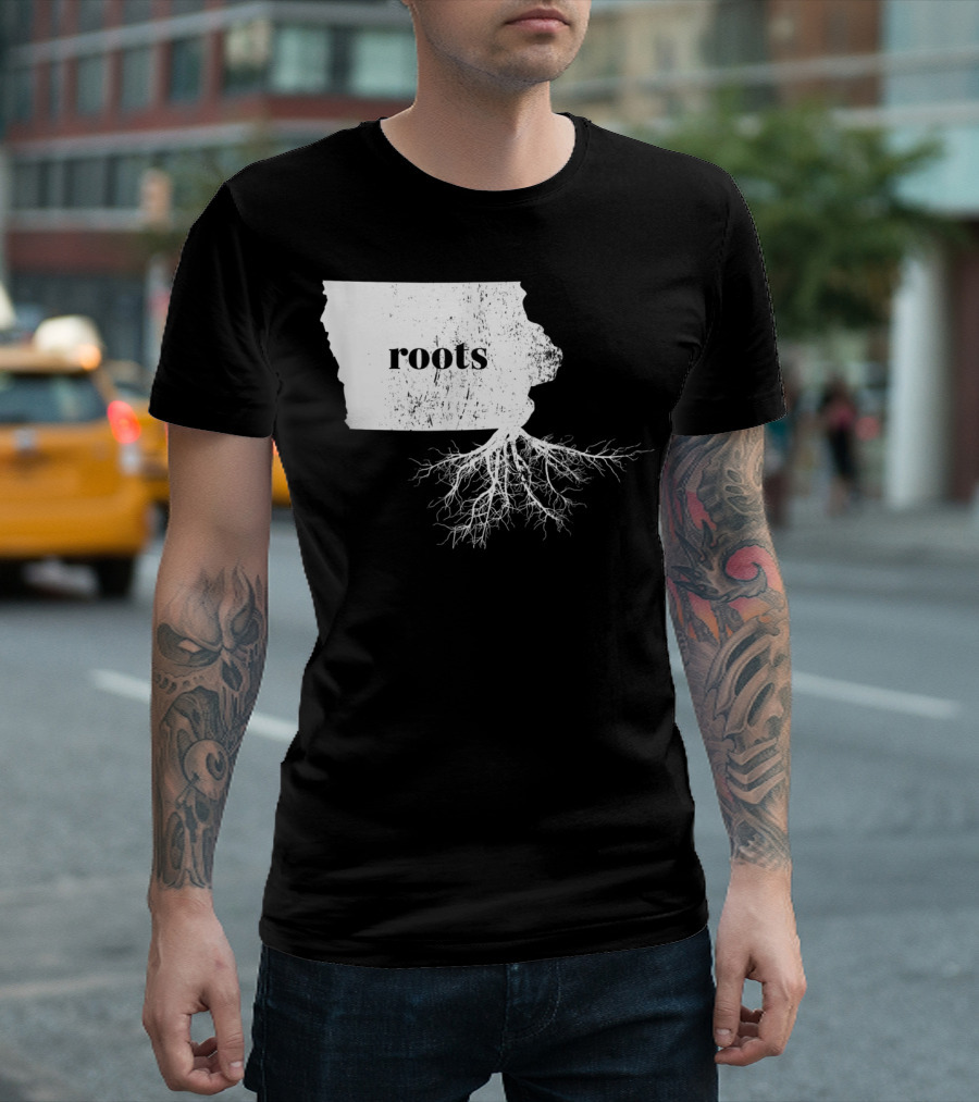 Iowa Roots State Map Men Kids Home Connection T-Shirt