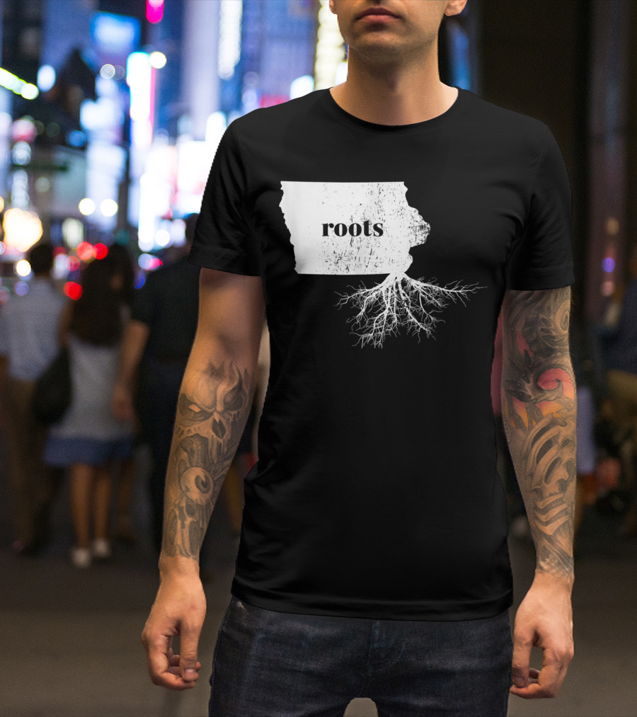 Iowa Roots State Map Men Kids Home Connection T-Shirt