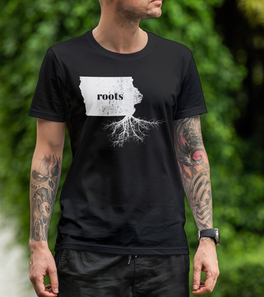 Iowa Roots State Map Men Kids Home Connection T-Shirt