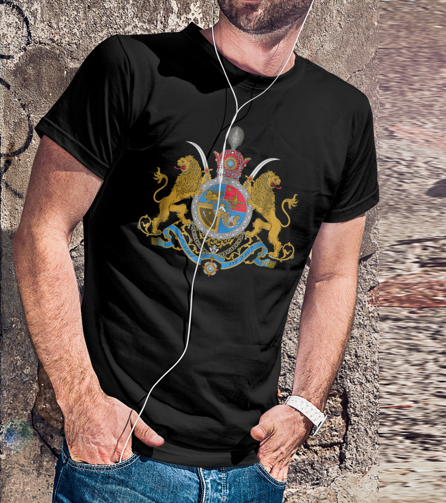 Iranian Coat Of Arms Crest Traditional Symbol Flag Souvenir T-Shirt