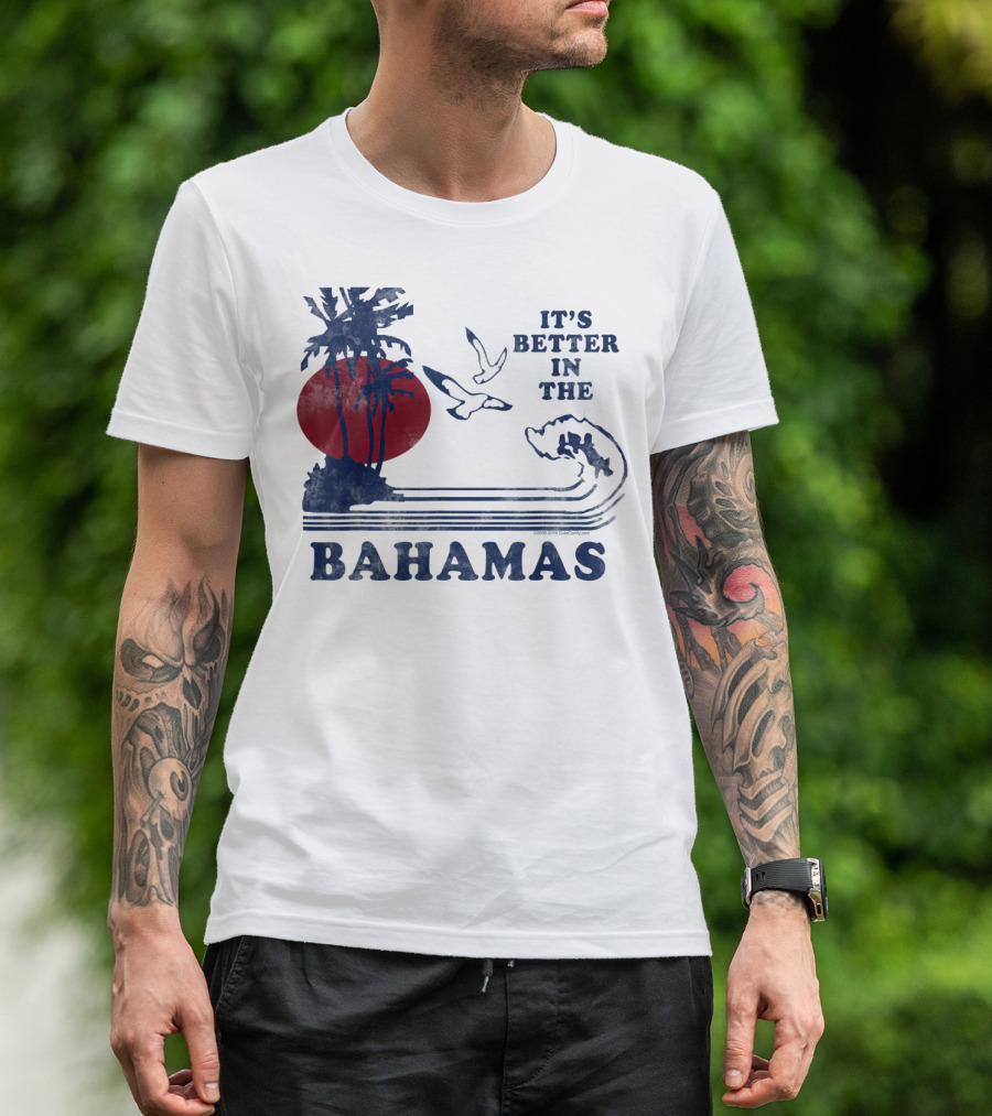 It's Better In The Bahamas Vintage 80S 70S Palm Trees Sunset T-Shirt