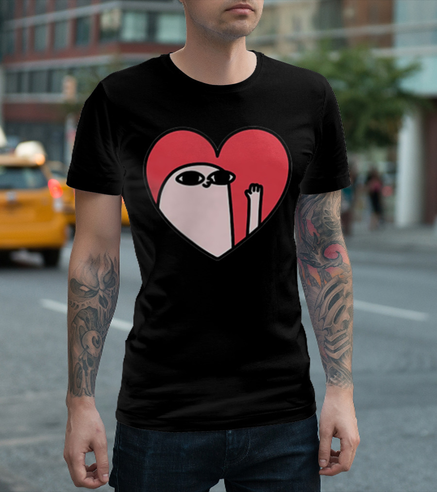 Ketnipz Heart Cartoon Character in T-Shirt
