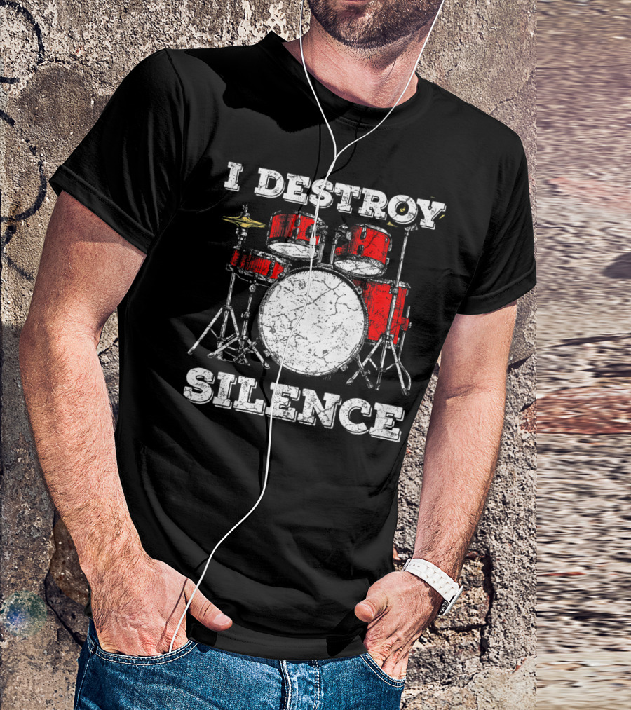 I Destroy Silence Kids Drum Kit T-Shirt