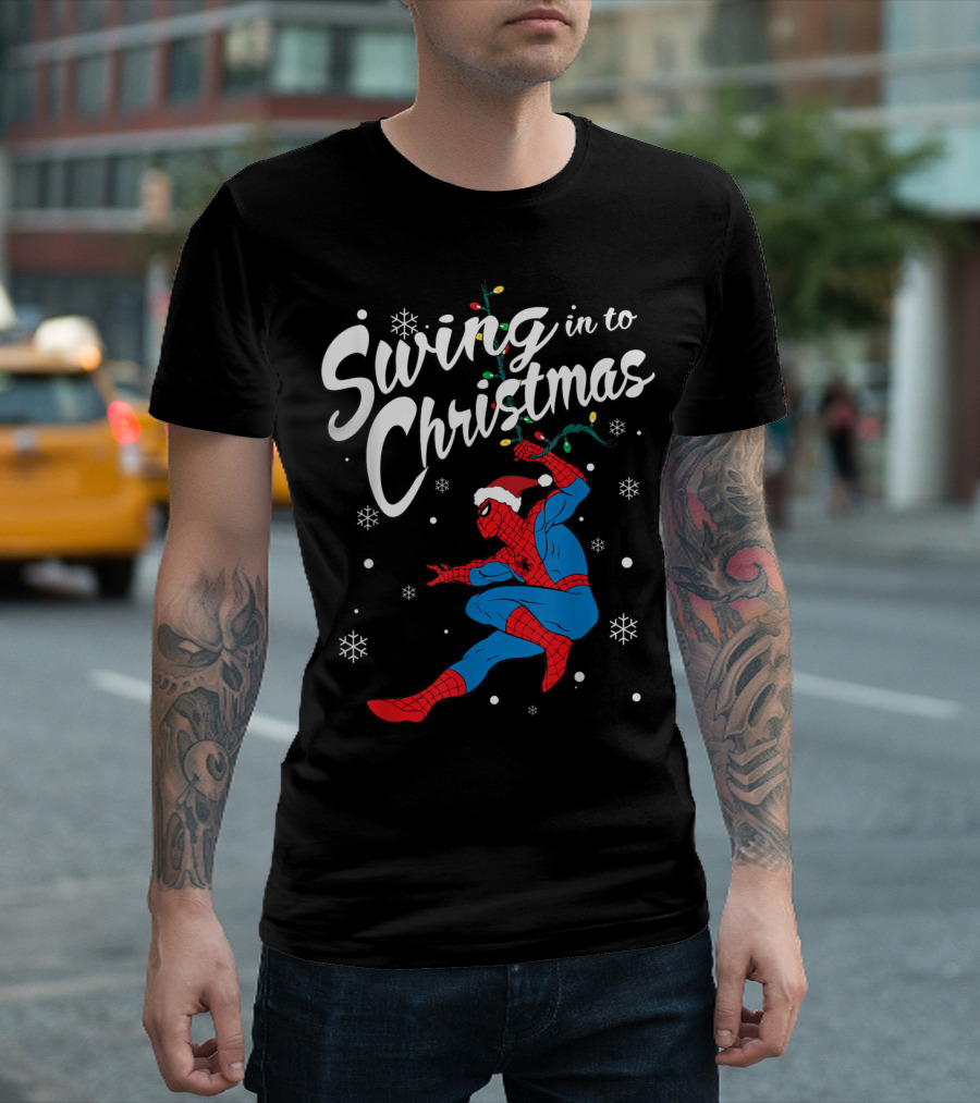 Swing In To Christmas With Marvel Spider-Man T-Shirt