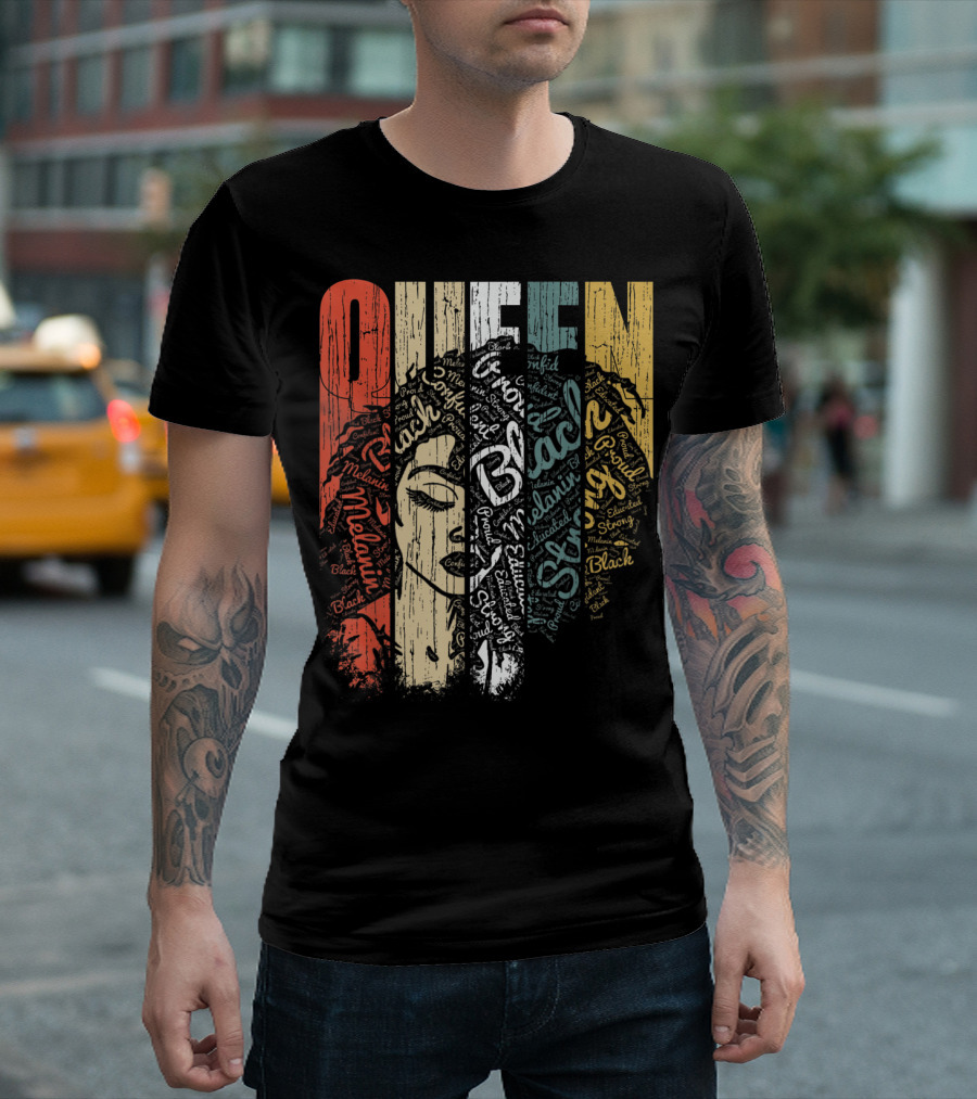 Queen Melanin Black Strong Empowered African American Woman T-Shirt