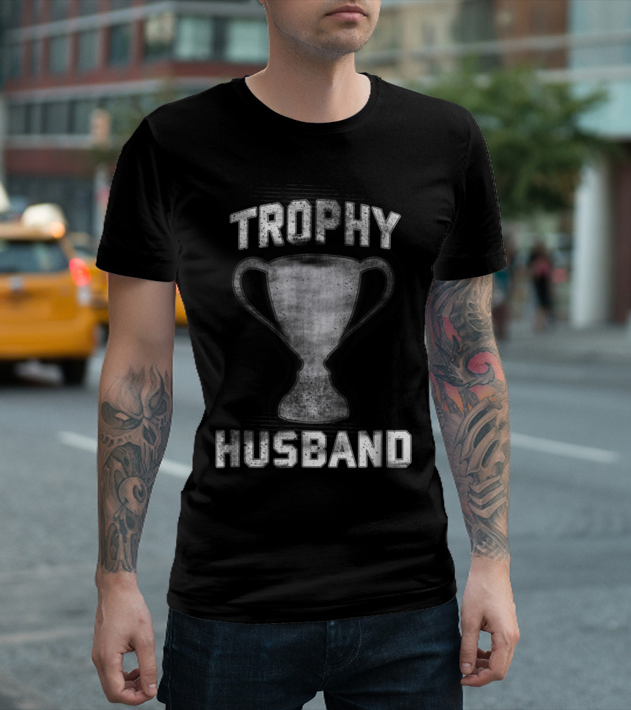 Mens Cool Vintage Style Trophy Husband T-Shirt