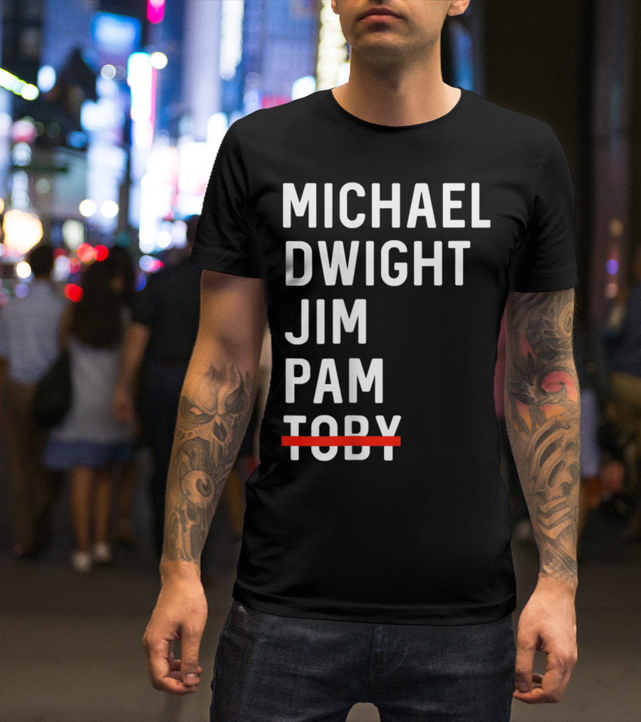 Michael Dwight Jim Pam Toby Crossed Out T-Shirt