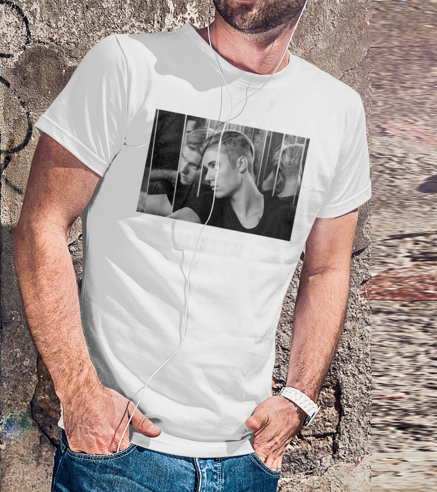 Justin Bieber Reflection Mirror Photography T-Shirt