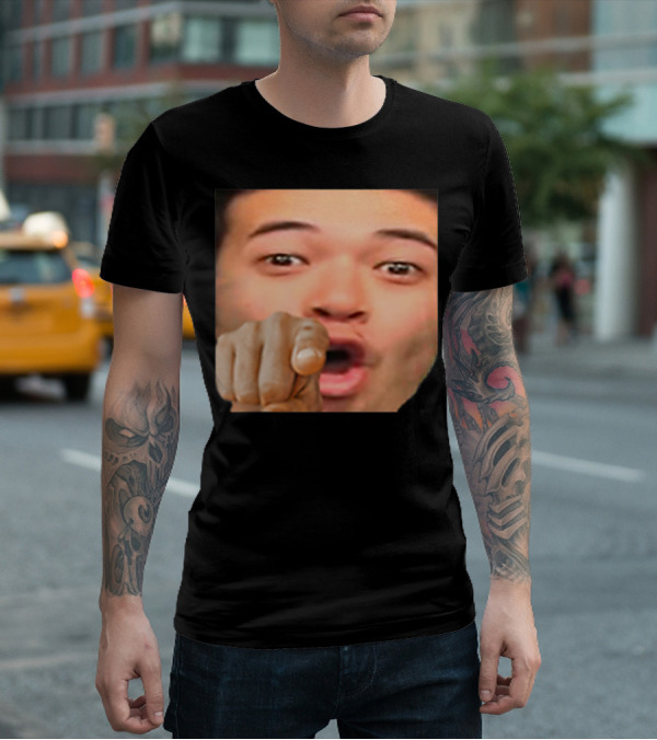 Pogyou Corner Emote Pointing Face Twitch Reaction T-Shirt
