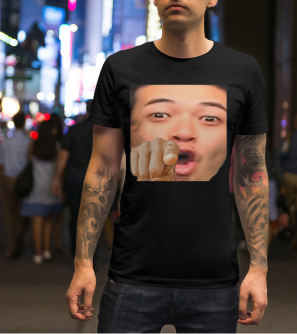 Pogyou Corner Emote Pointing Face Twitch Reaction T-Shirt