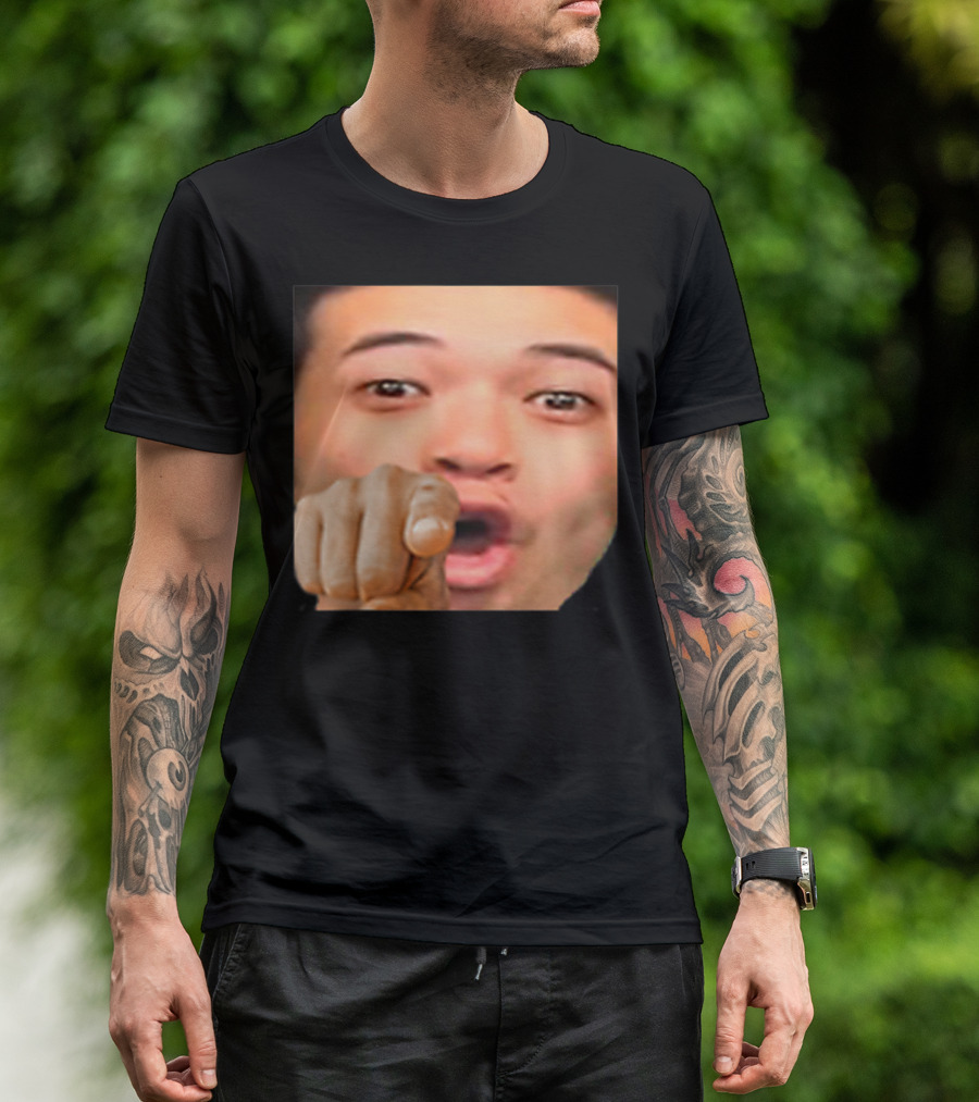 Pogyou Corner Emote Pointing Face Twitch Reaction T-Shirt
