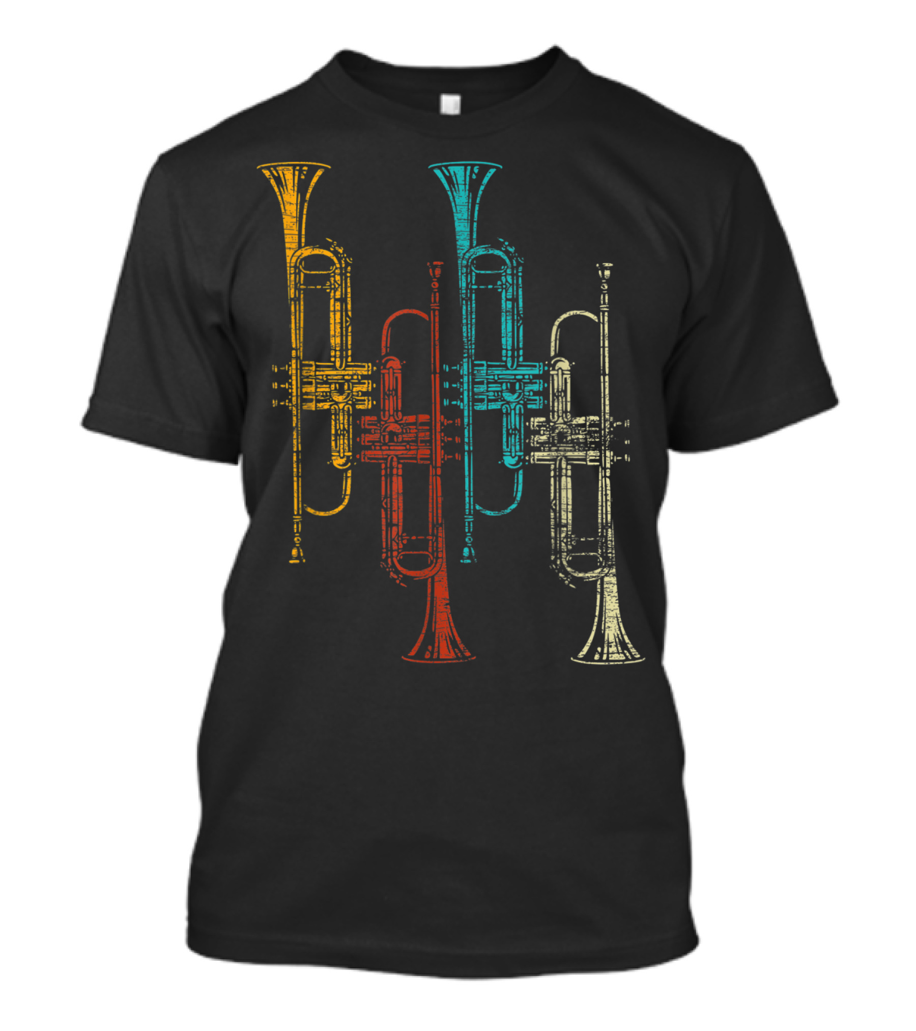 Retro Colorful Trumpet Quartet T-Shirt