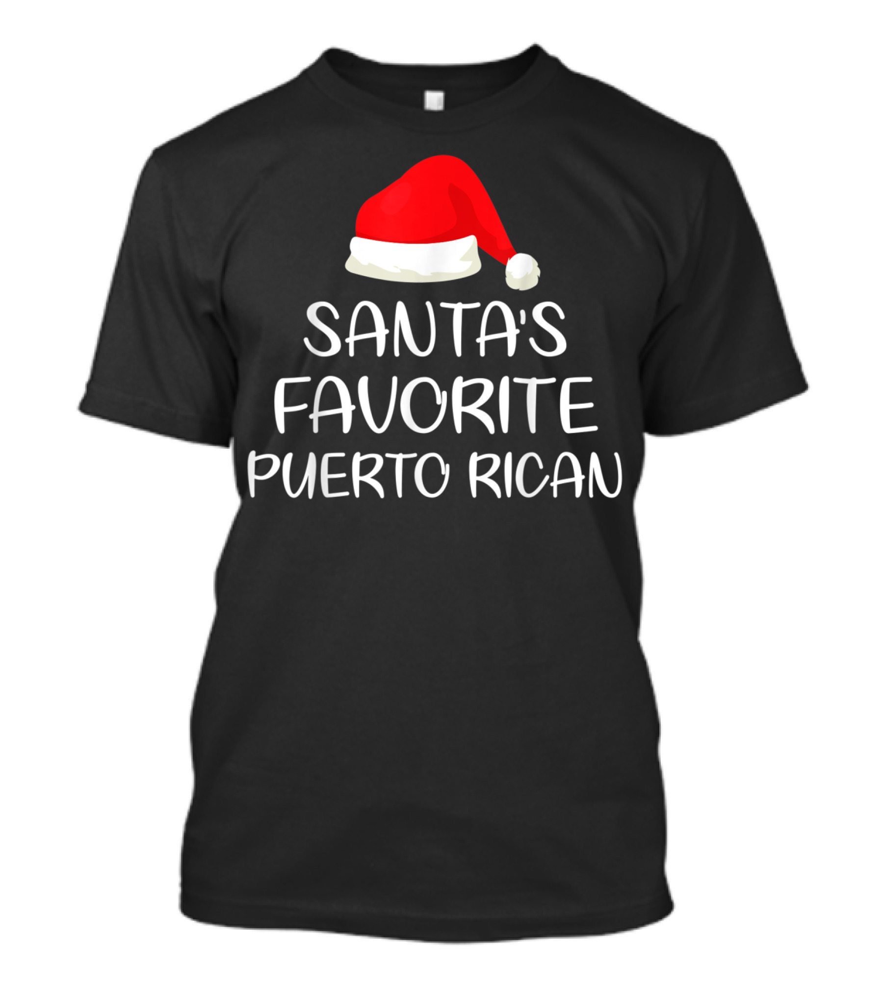 Santa's Favorite Puerto Rican Santa Hat T-Shirt