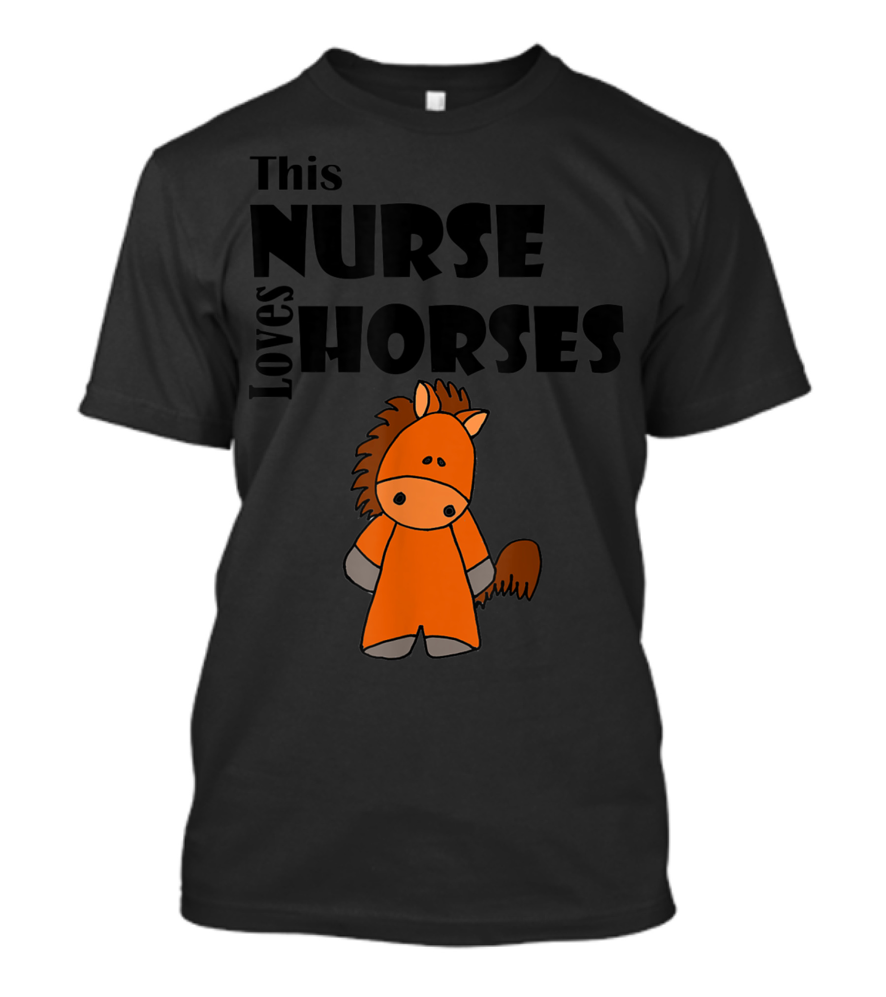 This Nurse Loves Horses Cartoon T-Shirt