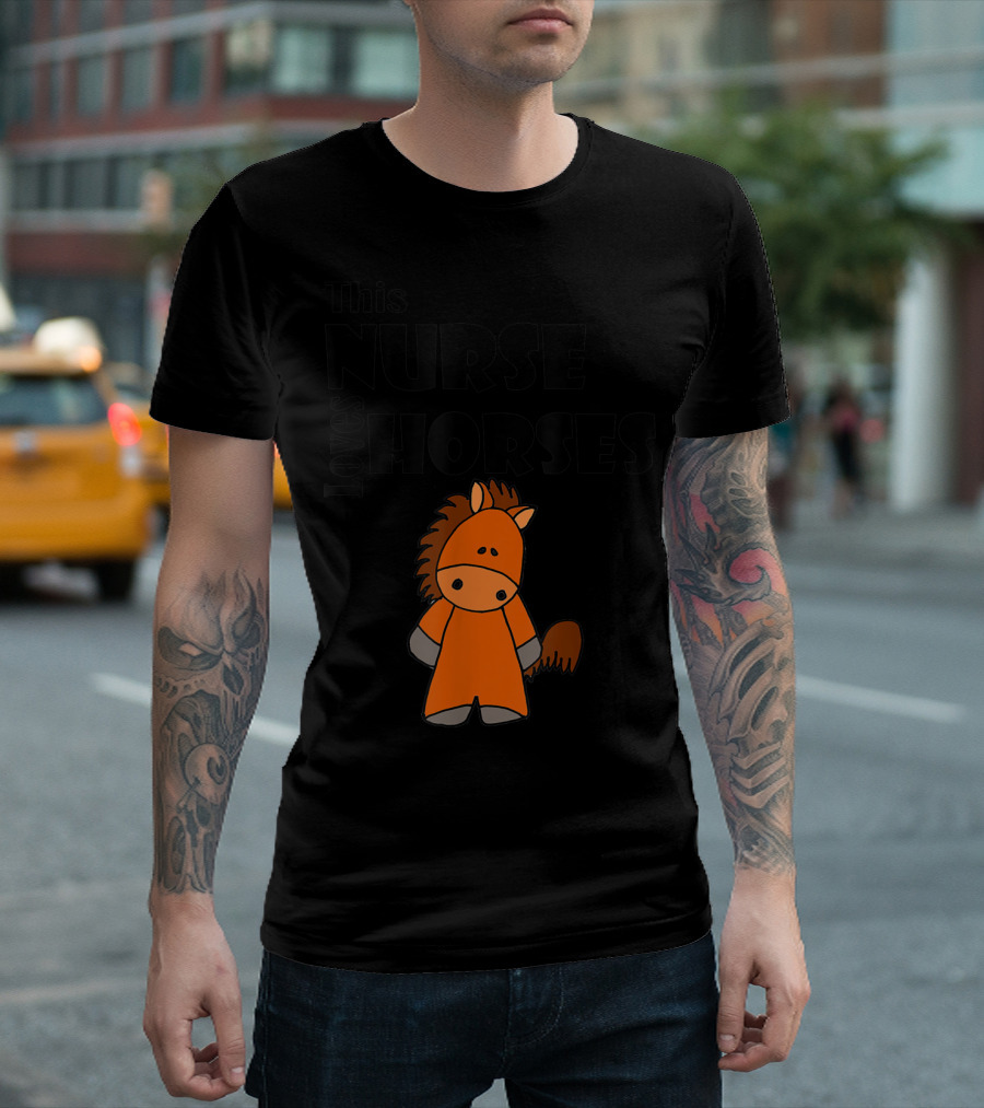 This Nurse Loves Horses Cartoon T-Shirt
