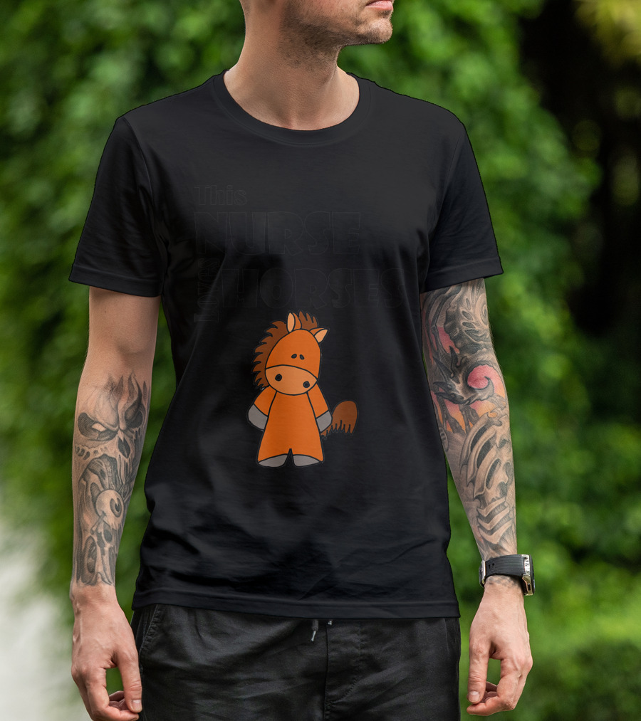 This Nurse Loves Horses Cartoon T-Shirt