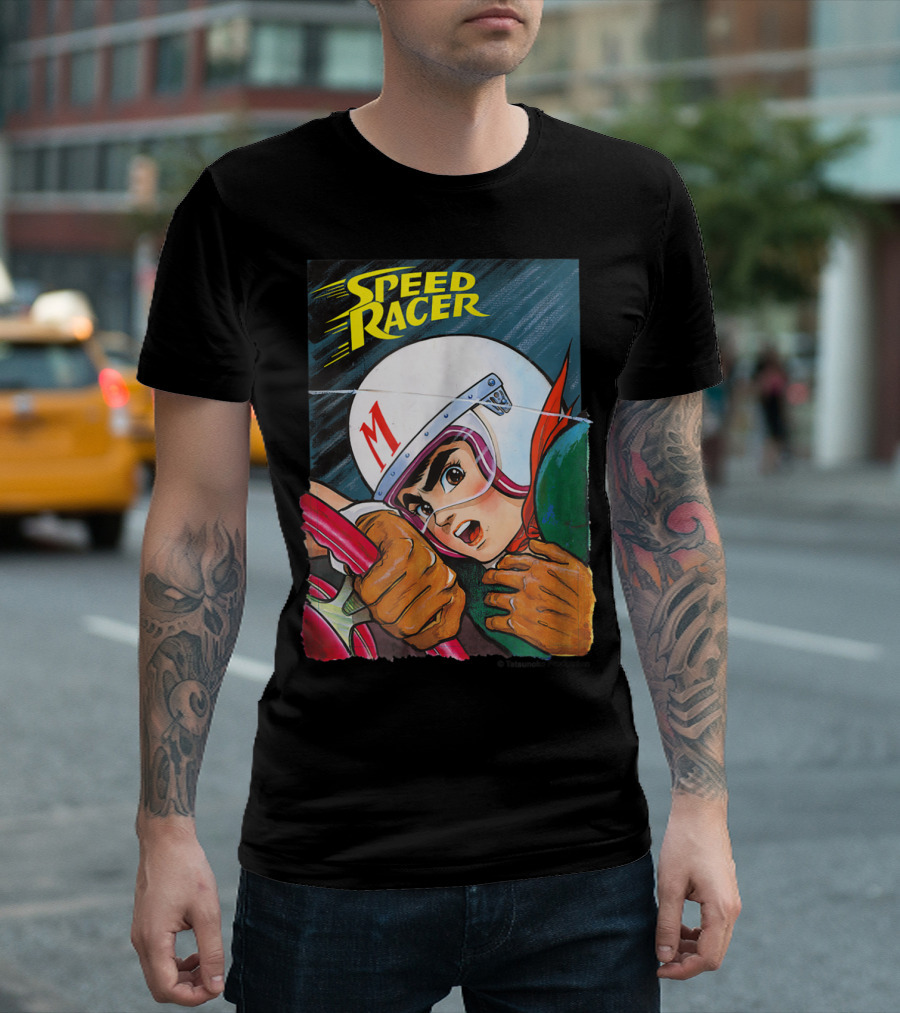Speed Racer Close Up Helmet And Steering Wheel Action T-Shirt