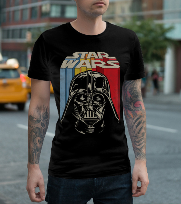 Star Wars Darth Vader Vintage Retro Stripes T-Shirt