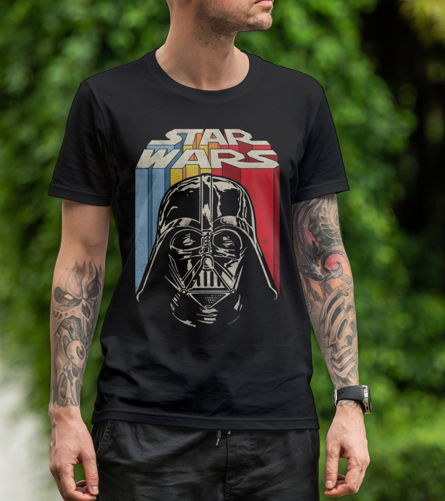 Star Wars Darth Vader Vintage Retro Stripes T-Shirt