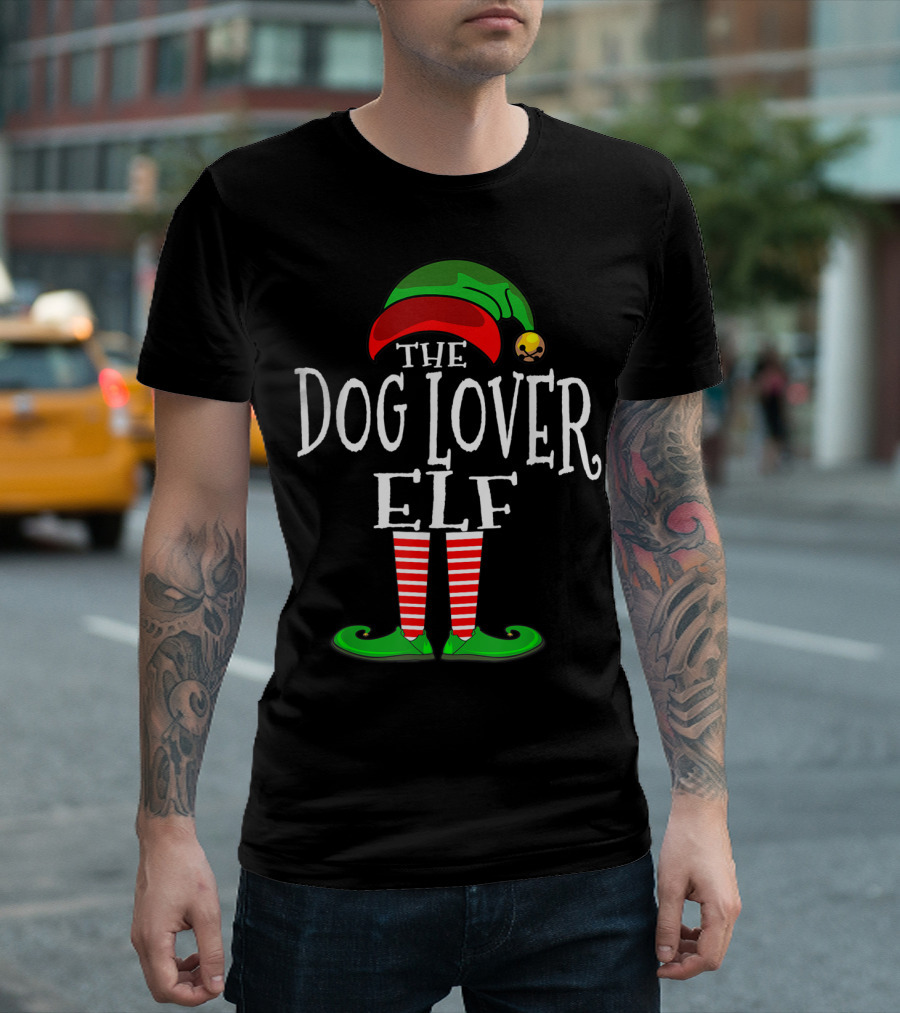 The Dog Lover Elf Holiday Family Collection Matching T-Shirt