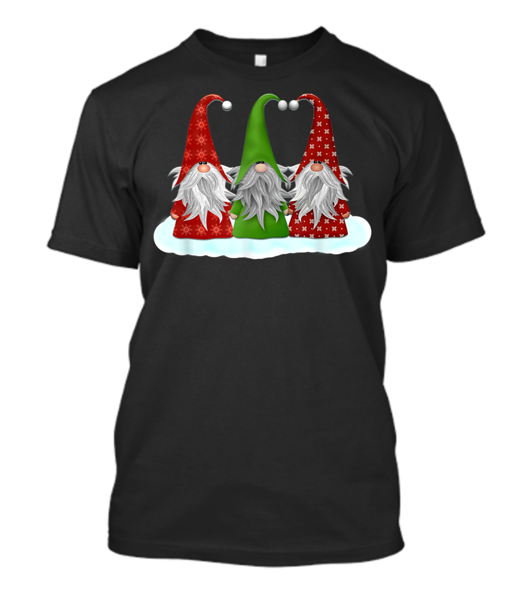Three Nordic Gnomes In Festive Red And Green冬林 T-Shirt