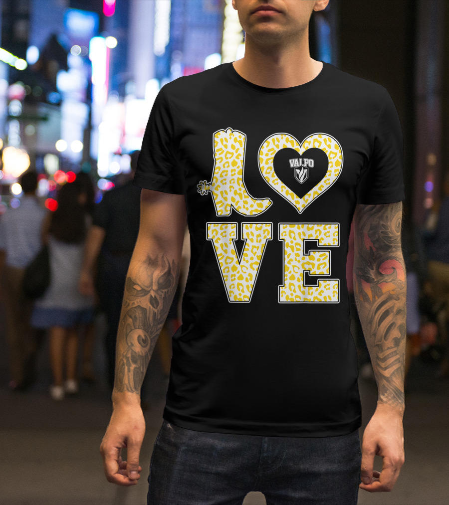 Valparaiso Crusaders Valpo Leopard Love Boot T-Shirt