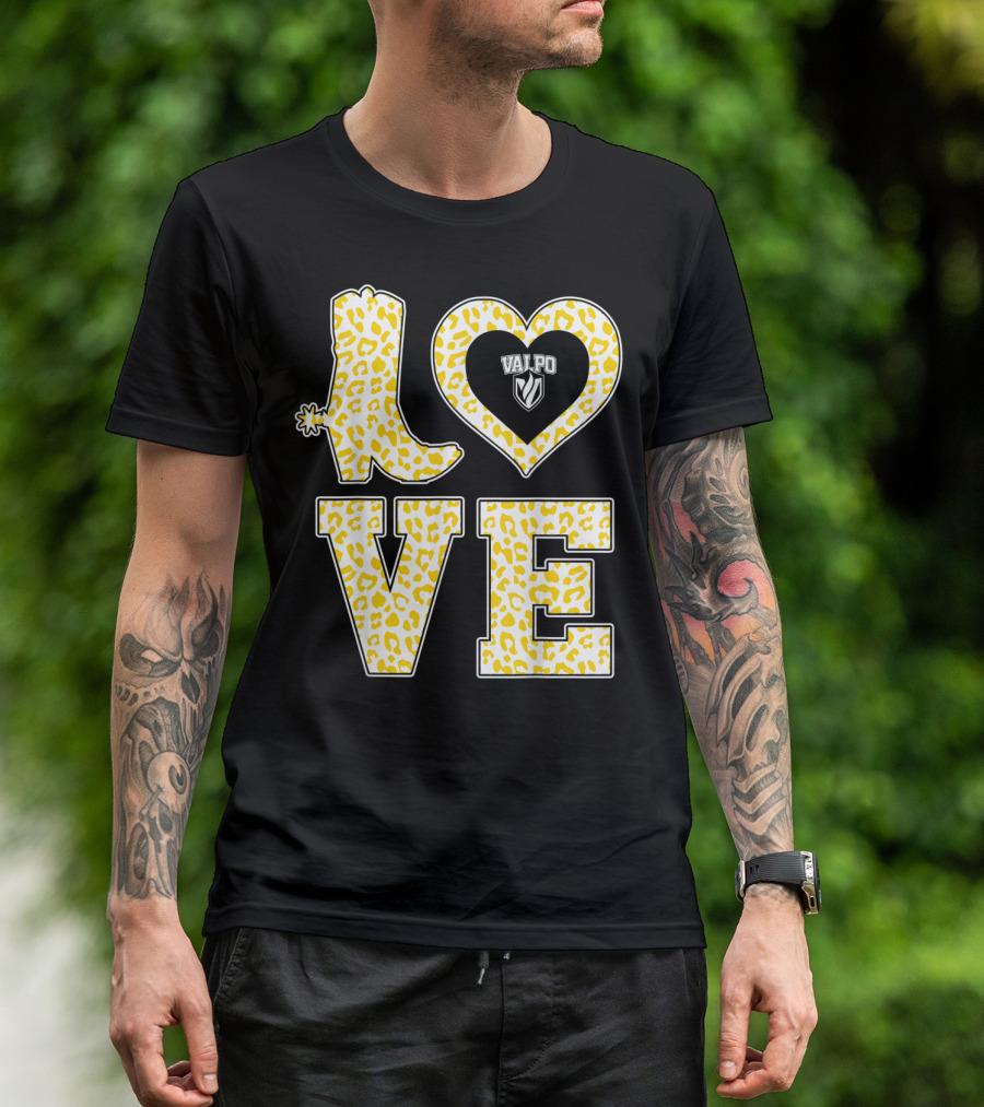 Valparaiso Crusaders Valpo Leopard Love Boot T-Shirt