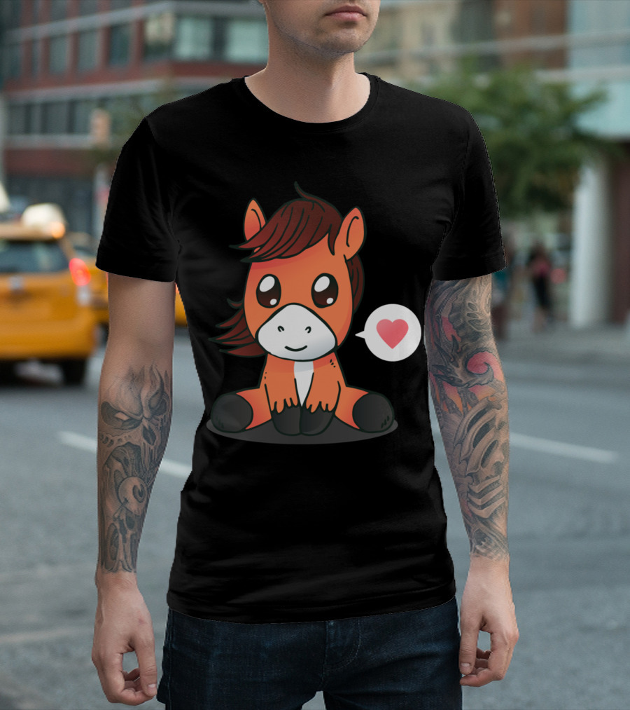 Cute Horse Heart Emoji T-Shirt