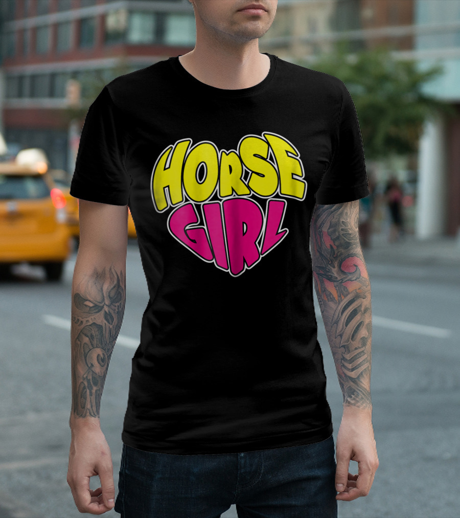 Horse Girl Heart Love Horseback Riding T-Shirt