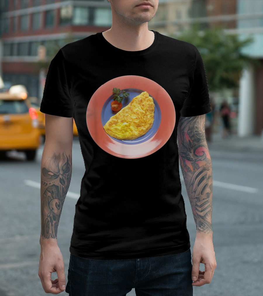 Egg Omelette On Colorful Plate T-Shirt