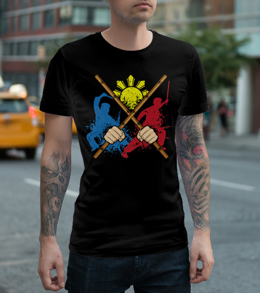 Eskrima Arni Kali Martial Arts Filipino Sun Symbol Warriors T-Shirt